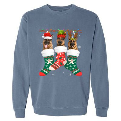 Dog Ger Shepherd Christmas Socks Funny Xmas Pajama Puppy Cool Gift Garment-Dyed Sweatshirt