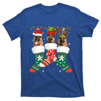 Dog Ger Shepherd Christmas Socks Funny Xmas Pajama Puppy Cool Gift T-Shirt