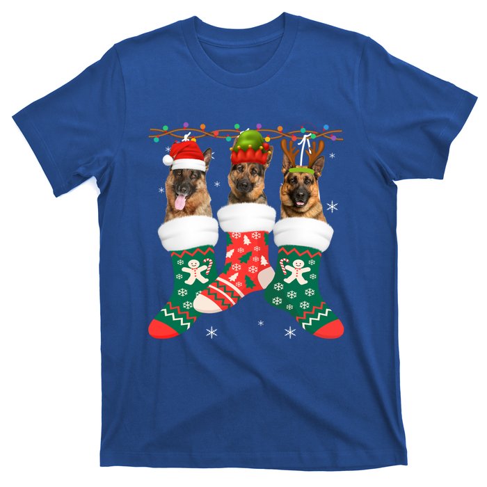 Dog Ger Shepherd Christmas Socks Funny Xmas Pajama Puppy Cool Gift T-Shirt