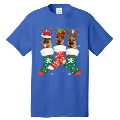 Dog Ger Shepherd Christmas Socks Funny Xmas Pajama Puppy Cool Gift Tall T-Shirt