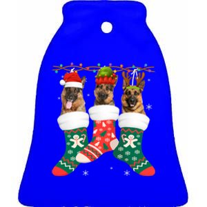 Dog Ger Shepherd Christmas Socks Funny Xmas Pajama Puppy Cool Gift Ceramic Bell Ornament