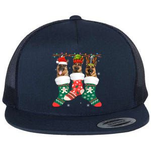 Dog Ger Shepherd Christmas Socks Funny Xmas Pajama Puppy Cool Gift Flat Bill Trucker Hat