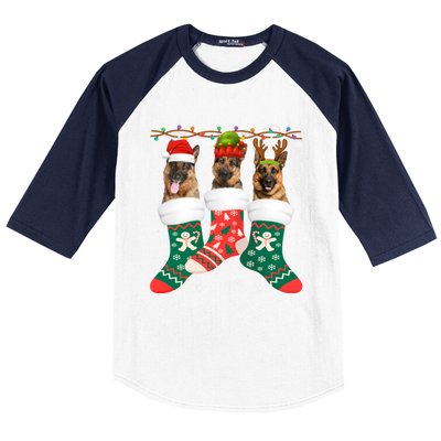 Dog Ger Shepherd Christmas Socks Funny Xmas Pajama Puppy Cool Gift Baseball Sleeve Shirt