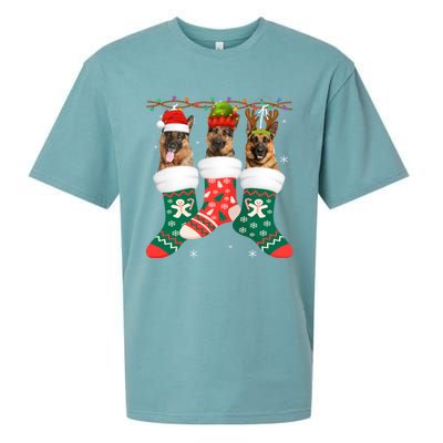 Dog Ger Shepherd Christmas Socks Funny Xmas Pajama Puppy Cool Gift Sueded Cloud Jersey T-Shirt