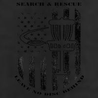 Disc Golf Search & Rescue Leave No Disc Behind Black 7 Panel Mesh Trucker Snapback Hat
