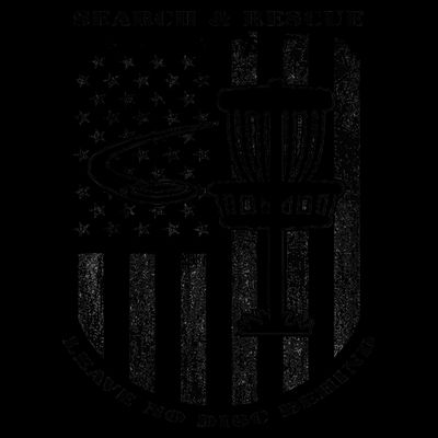 Disc Golf Search & Rescue Leave No Disc Behind Black T-Shirt
