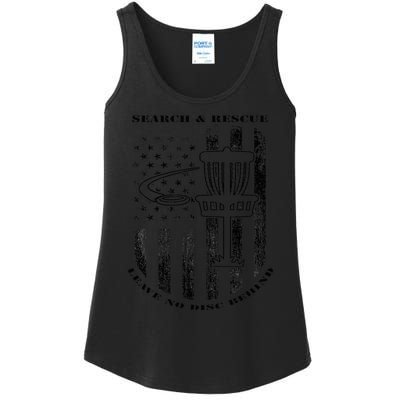 Disc Golf Search & Rescue Leave No Disc Behind Black Ladies Essential Tank