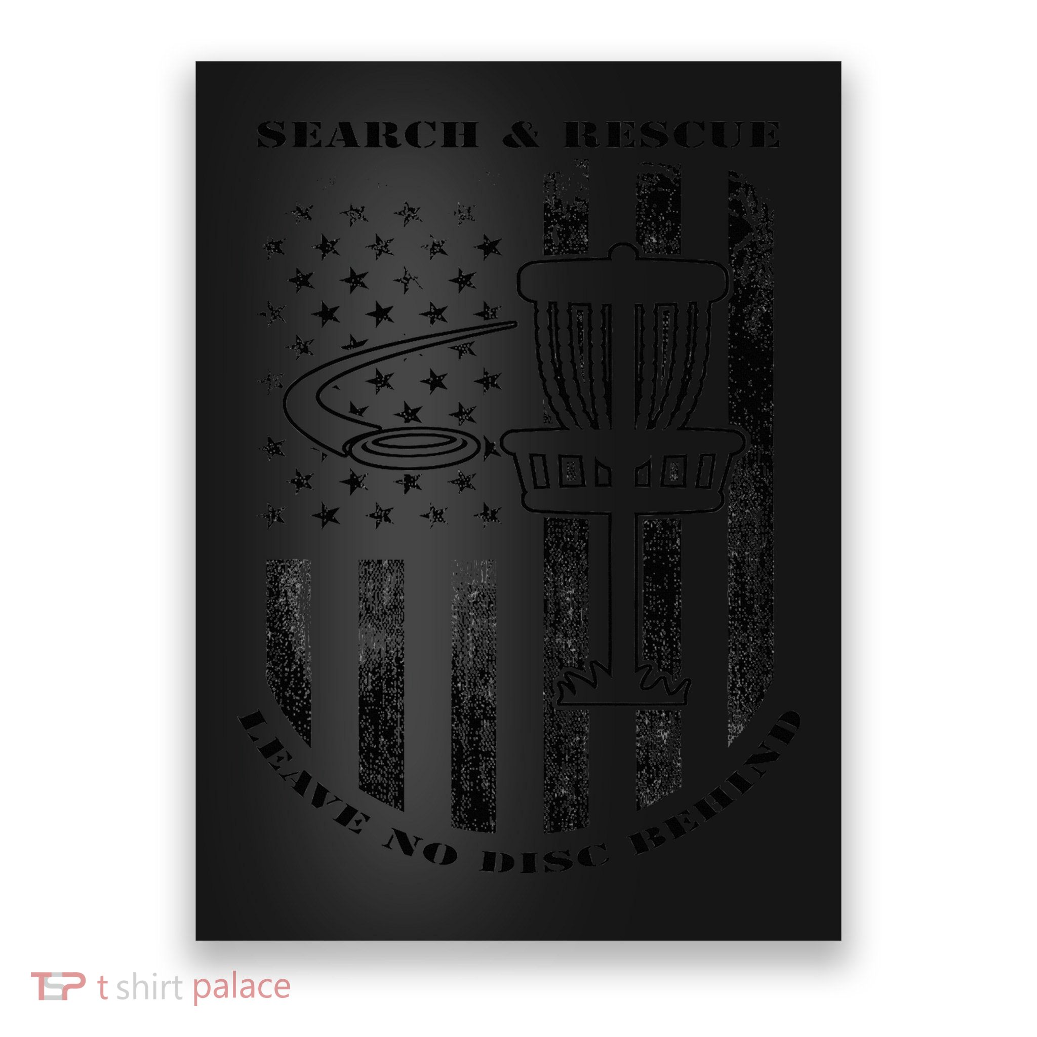 Disc Golf Search & Rescue Leave No Disc Behind Black Poster