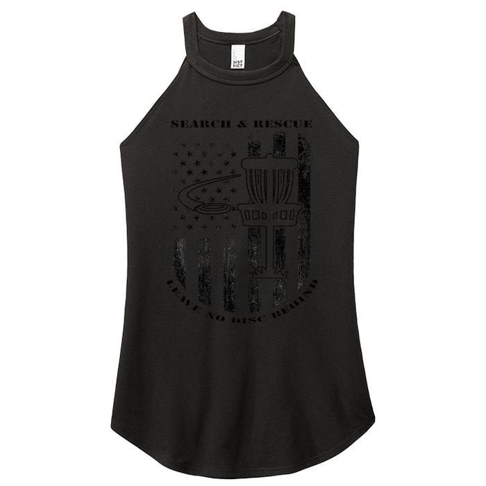 Disc Golf Search & Rescue Leave No Disc Behind Black Women's Perfect Tri Rocker Tank