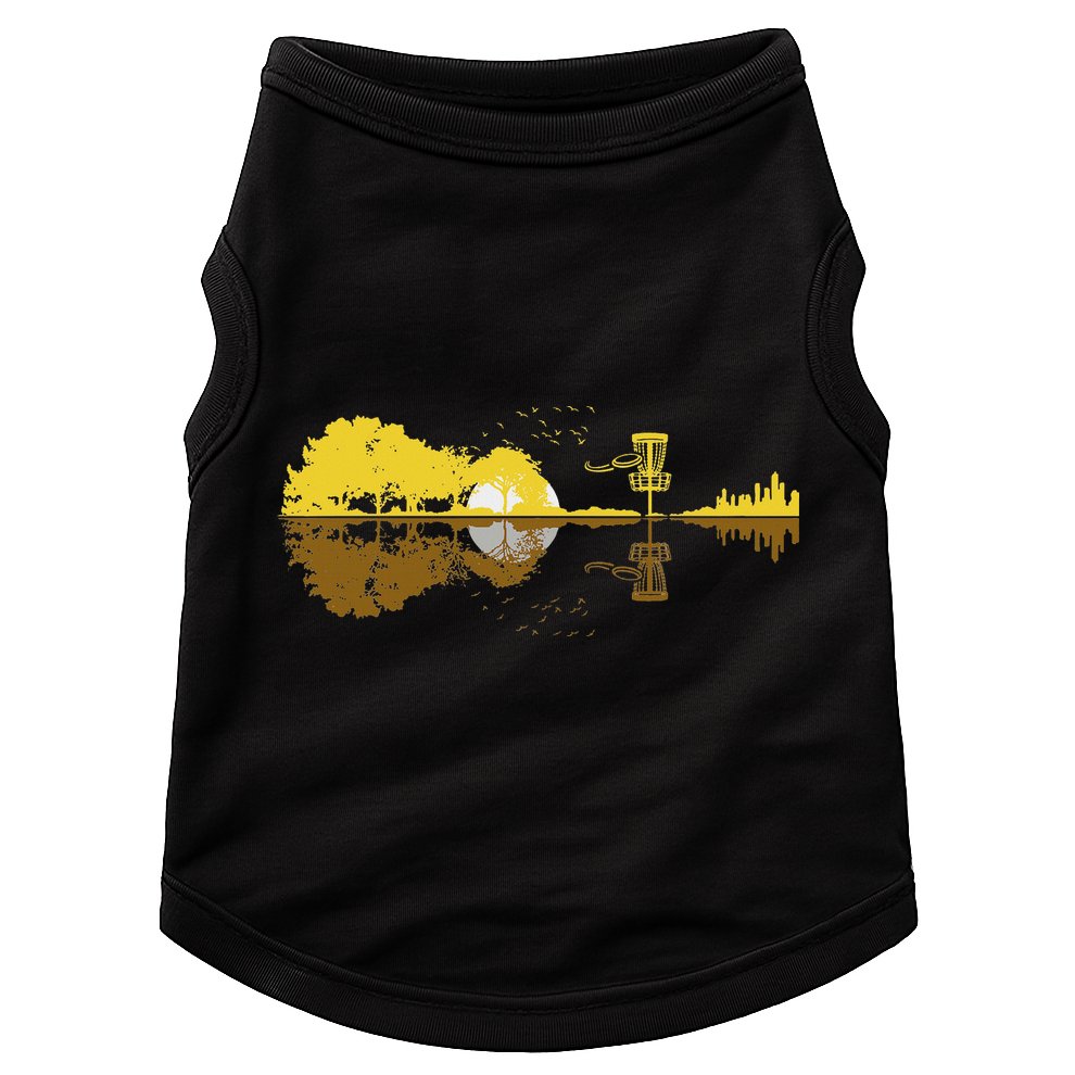 Disc Golf Sunset Guitar Guitarist Player Golfing Frisbee Dad Doggie Tank