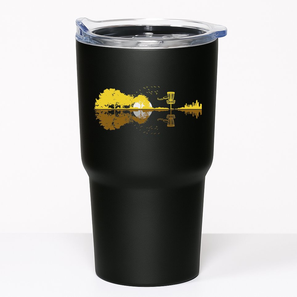 Disc Golf Sunset Guitar Guitarist Player Golfing Frisbee Dad Tumbler