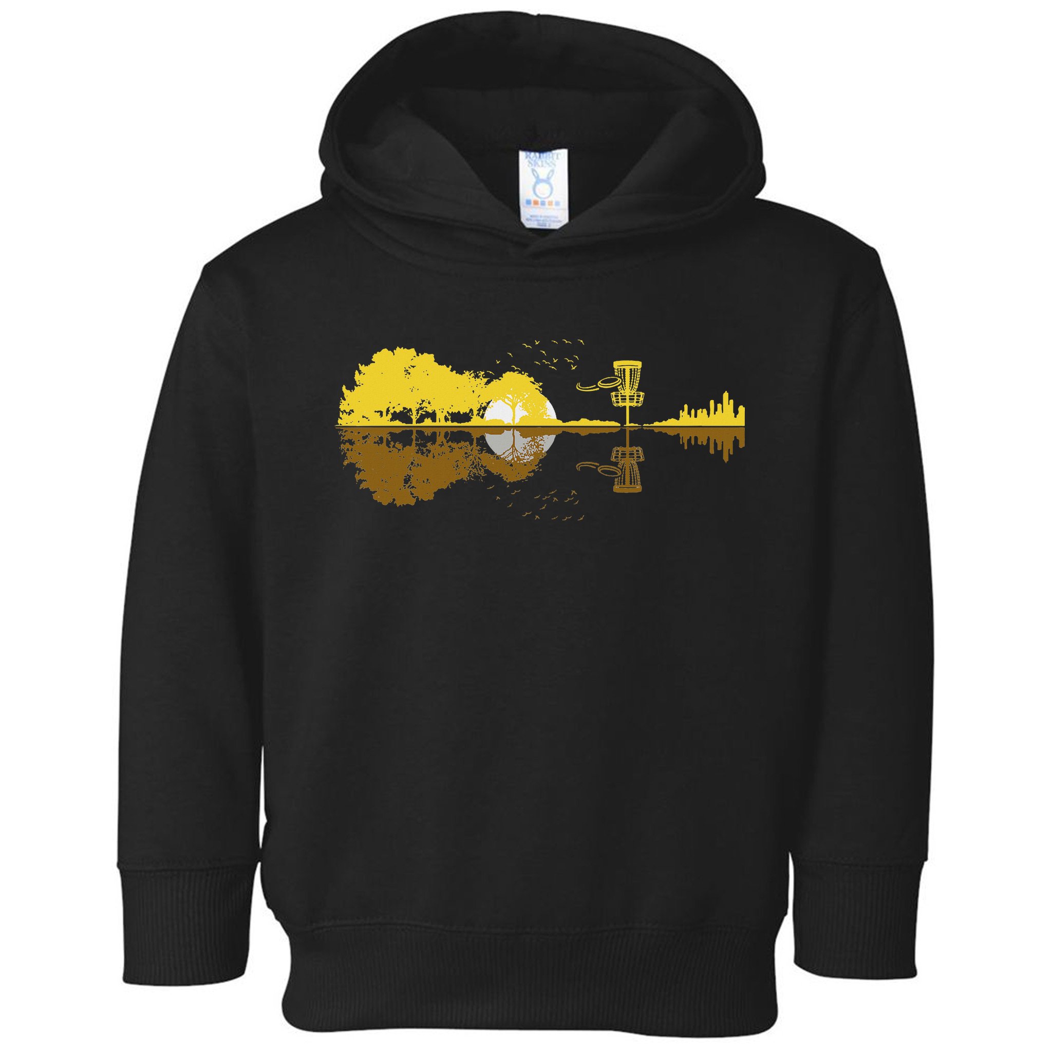 Disc Golf Sunset Guitar Guitarist Player Golfing Frisbee Dad Toddler Hoodie