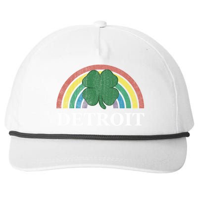 Detroit Gift St Patrick's Day Shamrock Rainbow Irish Lucky Funny Gift Snapback Five-Panel Rope Hat