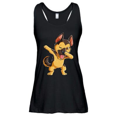 Dabbing German Shepherd Dog Lover Ladies Essential Flowy Tank