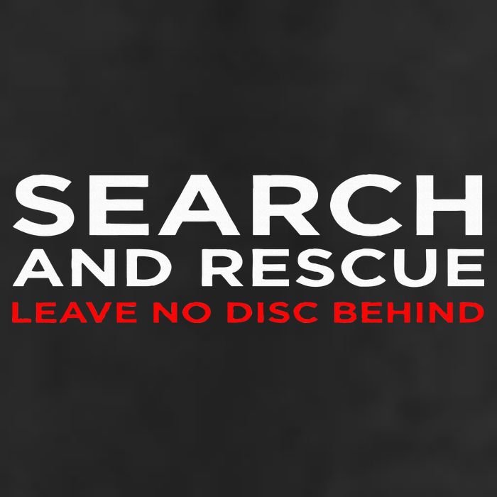 Disc Golf Search Rescue Leave No Disc Behind 7 Panel Mesh Trucker Snapback Hat