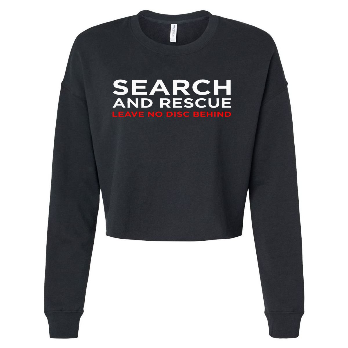 Disc Golf Search Rescue Leave No Disc Behind Cropped Pullover Crew