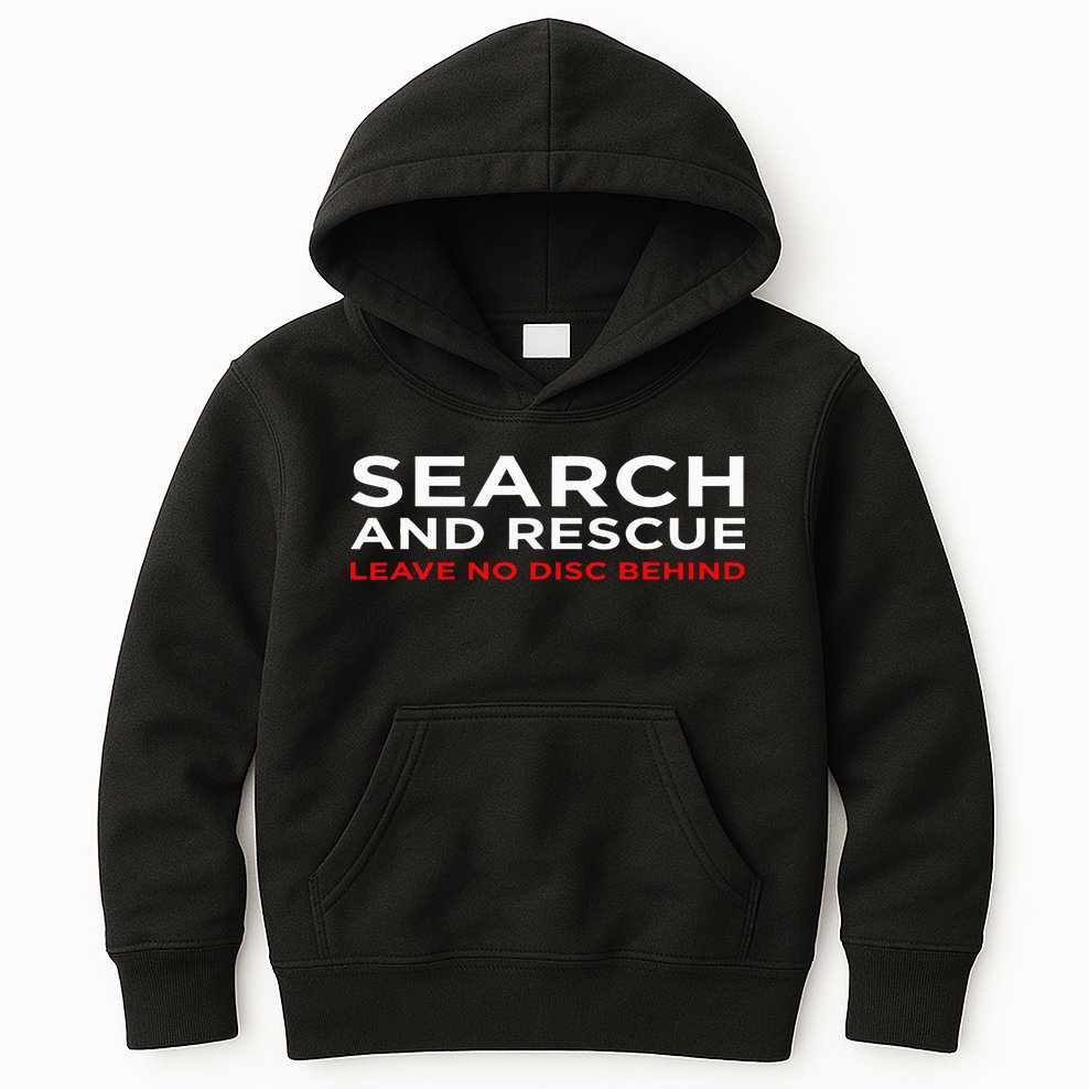 Disc Golf Search Rescue Leave No Disc Behind Kids Hoodie