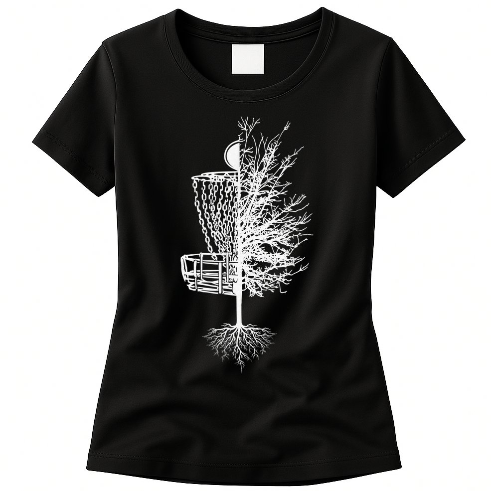 Disc Golf Shirt Basket Tree Frisbee Golf Colorful Womens T-Shirt