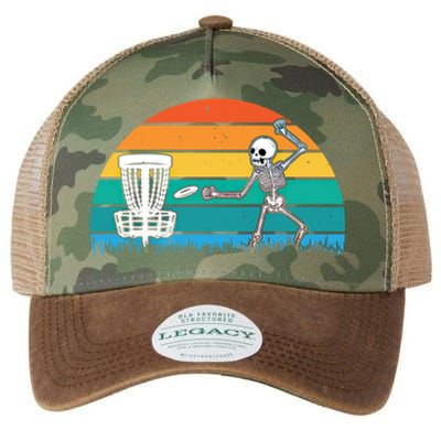 Disc Golfing Skeleton Halloween Party Spooky Disc Crew Gift Legacy Tie Dye Trucker Hat