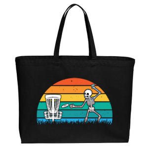 Disc Golfing Skeleton Halloween Party Spooky Disc Crew Gift Cotton Canvas Jumbo Tote