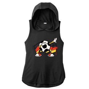 Dabbing Germany Soccer Ball Ladies PosiCharge Tri-Blend Wicking Draft Hoodie Tank