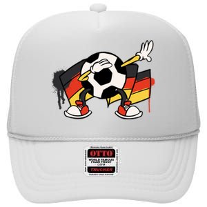 Dabbing Germany Soccer Ball High Crown Mesh Back Trucker Hat