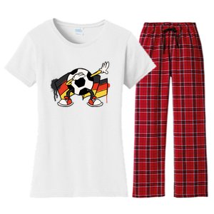 Dabbing Germany Soccer Ball Women's Flannel Pajama Set