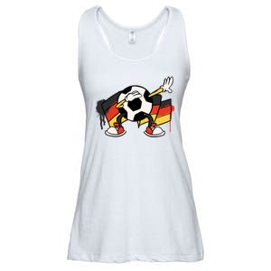 Dabbing Germany Soccer Ball Ladies Essential Flowy Tank