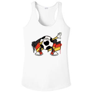 Dabbing Germany Soccer Ball Ladies PosiCharge Competitor Racerback Tank