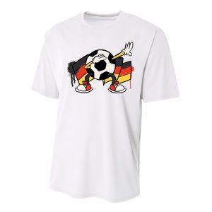 Dabbing Germany Soccer Ball Performance Sprint T-Shirt