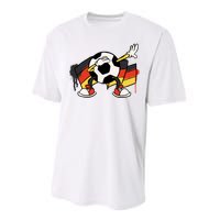 Dabbing Germany Soccer Ball Performance Sprint T-Shirt