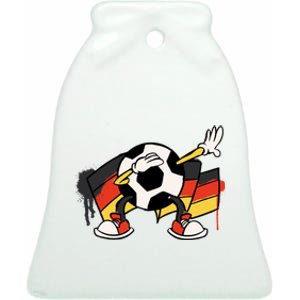 Dabbing Germany Soccer Ball Ceramic Bell Ornament