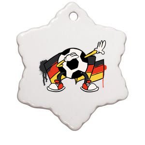 Dabbing Germany Soccer Ball Ceramic Star Ornament