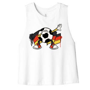 Dabbing Germany Soccer Ball Women's Racerback Cropped Tank