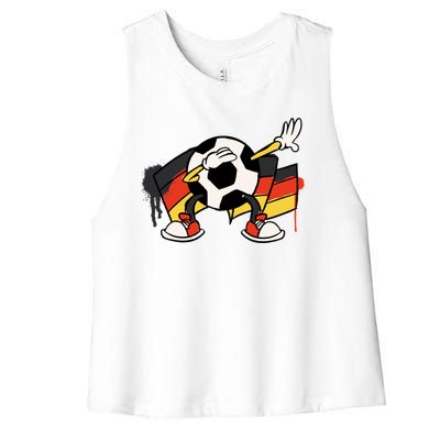 Dabbing Germany Soccer Ball Women's Racerback Cropped Tank