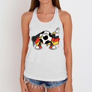 Dabbing Germany Soccer Ball Women's Knotted Racerback Tank