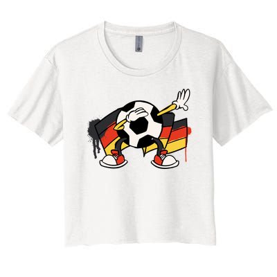 Dabbing Germany Soccer Ball Women's Crop Top Tee