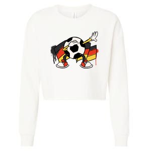 Dabbing Germany Soccer Ball Cropped Pullover Crew