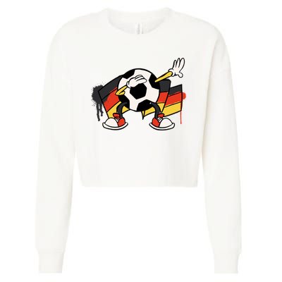 Dabbing Germany Soccer Ball Cropped Pullover Crew