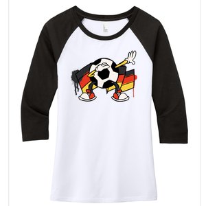 Dabbing Germany Soccer Ball Women's Tri-Blend 3/4-Sleeve Raglan Shirt