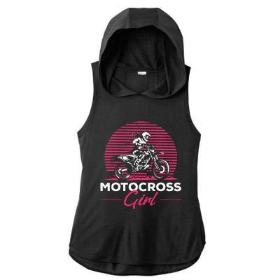 Dirtbike Girl Supercross Girl Enduro Off Road Motocross Girl Ladies PosiCharge Tri-Blend Wicking Draft Hoodie Tank