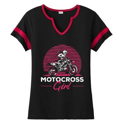 Dirtbike Girl Supercross Girl Enduro Off Road Motocross Girl Ladies Halftime Notch Neck Tee