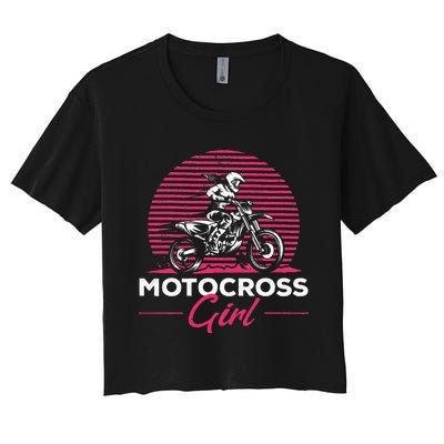 Dirtbike Girl Supercross Girl Enduro Off Road Motocross Girl Women's Crop Top Tee