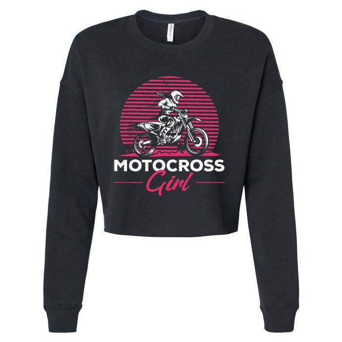 Dirtbike Girl Supercross Girl Enduro Off Road Motocross Girl Cropped Pullover Crew