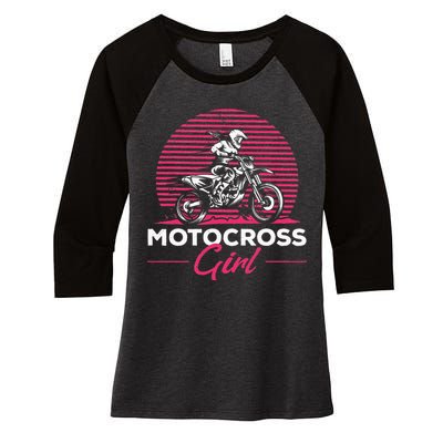 Dirtbike Girl Supercross Girl Enduro Off Road Motocross Girl Women's Tri-Blend 3/4-Sleeve Raglan Shirt