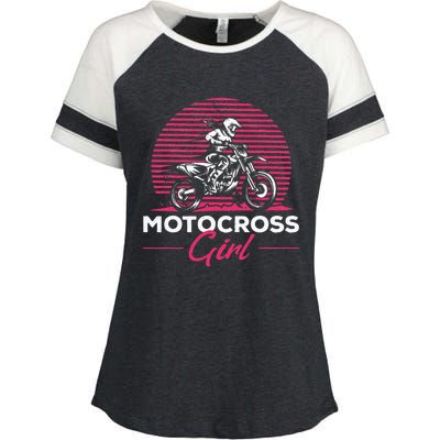 Dirtbike Girl Supercross Girl Enduro Off Road Motocross Girl Enza Ladies Jersey Colorblock Tee