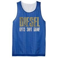 Diesel Gets Stuff Done Great Gift Truck Driver Gas Tool Engine Meaningful Gift Mesh Reversible Basketball Jersey Tank