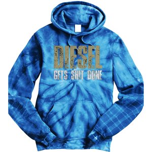 Diesel Gets Stuff Done Great Gift Truck Driver Gas Tool Engine Meaningful Gift Tie Dye Hoodie