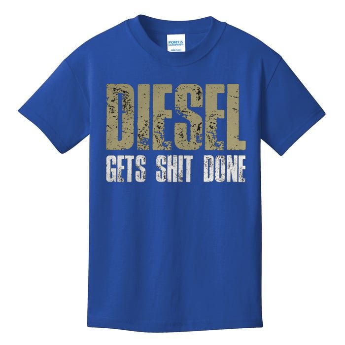 Diesel Gets Stuff Done Great Gift Truck Driver Gas Tool Engine Meaningful Gift Kids T-Shirt