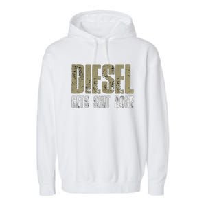 Diesel Gets Stuff Done Great Gift Truck Driver Gas Tool Engine Meaningful Gift Garment-Dyed Fleece Hoodie